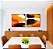 Duo de Quadros Quadrados Abstrato Amarelo Laranja Abóbora Preto Efeito Pintura Canvas Moldura - Imagem 2