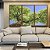 Trio de Quadros Céu Azul Vivo Copa de Árvore Folhas Verdes Paisagem Natureza Canvas Moldura - Imagem 5