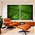 Duo de Quadros Folha Verde Intenso Textura Natureza Paisagem Canvas Moldura - Imagem 3