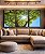 Trio de Quadros Natureza Folhas Verdes Árvore Céu Azul Sol Canvas Moldura - Imagem 1