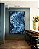 Quadro Vertical Abstrato Mosaico Azul Marinho Claro Canvas Moldura - Imagem 2
