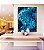 Quadro Vertical Abstrato Mosaico Azul Marinho Claro Canvas Moldura - Imagem 5