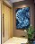 Quadro Vertical Abstrato Mosaico Azul Marinho Claro Canvas Moldura - Imagem 3