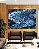 Duo de Quadros Abstrato Mosaico Azul Marinho Claro Canvas Moldura - Imagem 3