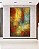 Quadro Vertical Abstrato Amarelo Laranja Turquesa Canvas Moldura - Imagem 3