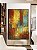 Quadro Vertical Abstrato Amarelo Laranja Turquesa Canvas Moldura - Imagem 4
