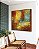 Quadro Quadrado Abstrato Textura Amarelo Laranja Turquesa Canvas Moldura - Imagem 2