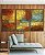 Trio de Quadros Abstrato Textura Amarelo Laranja Turquesa Canvas Moldura - Imagem 5
