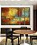Trio de Quadros Estilizados Abstrato Textura Amarelo Laranja Turquesa Canvas Moldura - Imagem 3