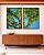 Duo de Quadros Copa de Árvore Folhas Verdes Céu Azul Vivo Natureza Canvas Moldura - Imagem 3