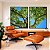 Duo de Quadros Copa de Árvore Folhas Verdes Céu Azul Vivo Natureza Canvas Moldura - Imagem 1