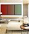 Trio de Quadros Abstrato Degradê Verde Turquesa Vermelho Tijolo Canvas Moldura - Imagem 3