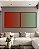 Duo de Quadros Quadrados Abstrato Degradê Verde Turquesa Vermelho Tijolo Canvas Moldura - Imagem 3