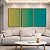Trio de Quadros Abstrato Degradê Verde Turquesa Azul Canvas Moldura - Imagem 1