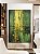 Quadro Vertical Abstrato Verde Escuro Dourado Efeito Pintura Canvas Moldura - Imagem 5