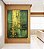 Quadro Vertical Abstrato Verde Escuro Dourado Efeito Pintura Canvas Moldura - Imagem 2