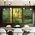 Trio de Quadros Abstrato Verde Escuro Dourado Efeito Pintura Canvas Moldura - Imagem 1