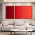 Trio de Quadros Abstrato Degradê Vinho Vermelho Tijolo Canvas Moldura - Imagem 1