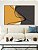 Quadro Horizontal Abstrato Minimalista Amarelo Cinza Contornos Canvas Moldura - Imagem 3
