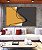 Quadro Horizontal Abstrato Minimalista Amarelo Cinza Contornos Canvas Moldura - Imagem 4