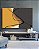Quadro Horizontal Abstrato Minimalista Amarelo Cinza Contornos Canvas Moldura - Imagem 5