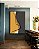 Quadro Vertical Abstrato Minimalista Amarelo Cinza Contornos Canvas Moldura - Imagem 3