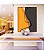 Quadro Vertical Abstrato Minimalista Amarelo Cinza Contornos Canvas Moldura - Imagem 5