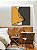 Quadro Quadrado Abstrato Minimalista Amarelo Cinza Contornos Canvas Moldura - Imagem 2