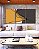 Trio de Quadros Abstrato Minimalista Amarelo Cinza Contornos Canvas Moldura - Imagem 2