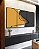 Trio de Quadros Abstrato Minimalista Amarelo Cinza Contornos Canvas Moldura - Imagem 4