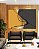 Duo de Quadros Abstrato Minimalista Amarelo Cinza Contornos Canvas Moldura - Imagem 2