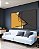 Duo de Quadros Abstrato Minimalista Amarelo Cinza Contornos Canvas Moldura - Imagem 5