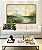 Quadro Horizontal Paisagem Abstrata Verde Dourado Luz Canvas Moldura - Imagem 1