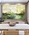 Quadro Horizontal Paisagem Abstrata Verde Dourado Luz Canvas Moldura - Imagem 2