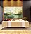 Quadro Horizontal Paisagem Abstrata Verde Dourado Luz Canvas Moldura - Imagem 4