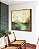Quadro Quadrado Paisagem Abstrata Verde Dourado Luz Canvas Moldura - Imagem 2