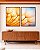 Duo de Quadros Planta Dente-de-leão Azul Luzes Flor Canvas Moldura - Imagem 3