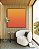 Quadro Quadrado Abstrato Degradê Coral Laranja Tangerina Canvas Moldura - Imagem 4
