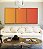 Trio de Quadros Abstrato Degradê Coral Laranja Tangerina Canvas Moldura - Imagem 4