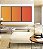 Trio de Quadros Abstrato Degradê Coral Laranja Tangerina Canvas Moldura - Imagem 5
