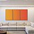 Trio de Quadros Abstrato Degradê Coral Laranja Tangerina Canvas Moldura - Imagem 3