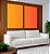 Duo de Quadros Abstrato Degradê Coral Laranja Tangerina Canvas Moldura - Imagem 3