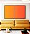 Duo de Quadros Abstrato Degradê Coral Laranja Tangerina Canvas Moldura - Imagem 4