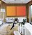Duo de Quadros Quadrados Abstrato Degradê Coral Laranja Tangerina Canvas Moldura - Imagem 3