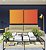 Duo de Quadros Quadrados Abstrato Degradê Coral Laranja Tangerina Canvas Moldura - Imagem 4