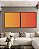 Duo de Quadros Quadrados Abstrato Degradê Coral Laranja Tangerina Canvas Moldura - Imagem 5
