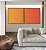 Duo de Quadros Quadrados Abstrato Degradê Coral Laranja Tangerina Canvas Moldura - Imagem 2