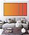 Trio de Quadros Estilizados Abstrato Degradê Coral Laranja Tangerina Canvas Moldura - Imagem 5