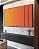Trio de Quadros Estilizados Abstrato Degradê Coral Laranja Tangerina Canvas Moldura - Imagem 2