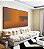 Quadro Horizontal Abstrato Degradê Geométrico Cinza Laranja Canvas Moldura - Imagem 4